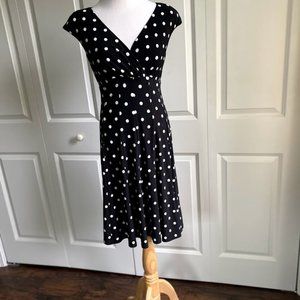 Ralph Lauren Black Polka Dot Dress (0 P)
